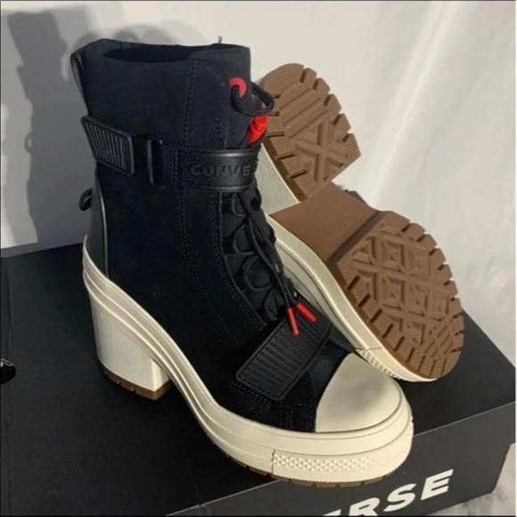Converse CTAS GR 82 XX-HI Heels Black Egret White New With Tags Womans 5,5.5,6,8 - Picture 7 of 7